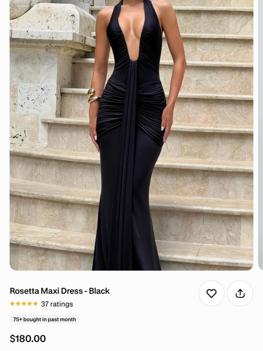 Rosetta Black Halter Maxi Dress by
